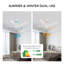 Ventilateur de plafond 52 po à DEL intérieur / extérieur en acajou blanc avec moteur à distance réversible