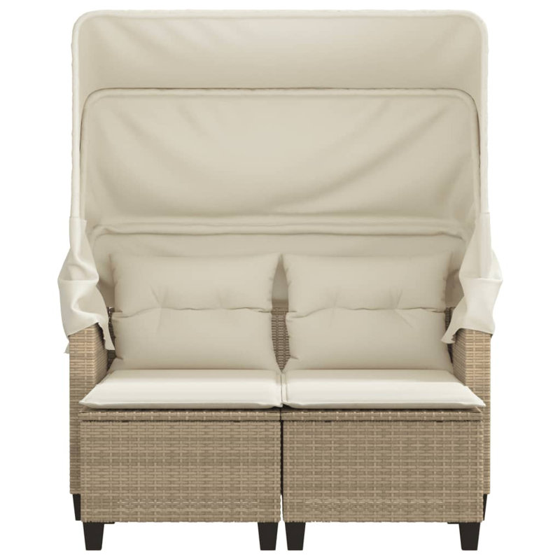 48.4'' Wide Rectangle Patio Sofa with Cushions, Cream White/Beige