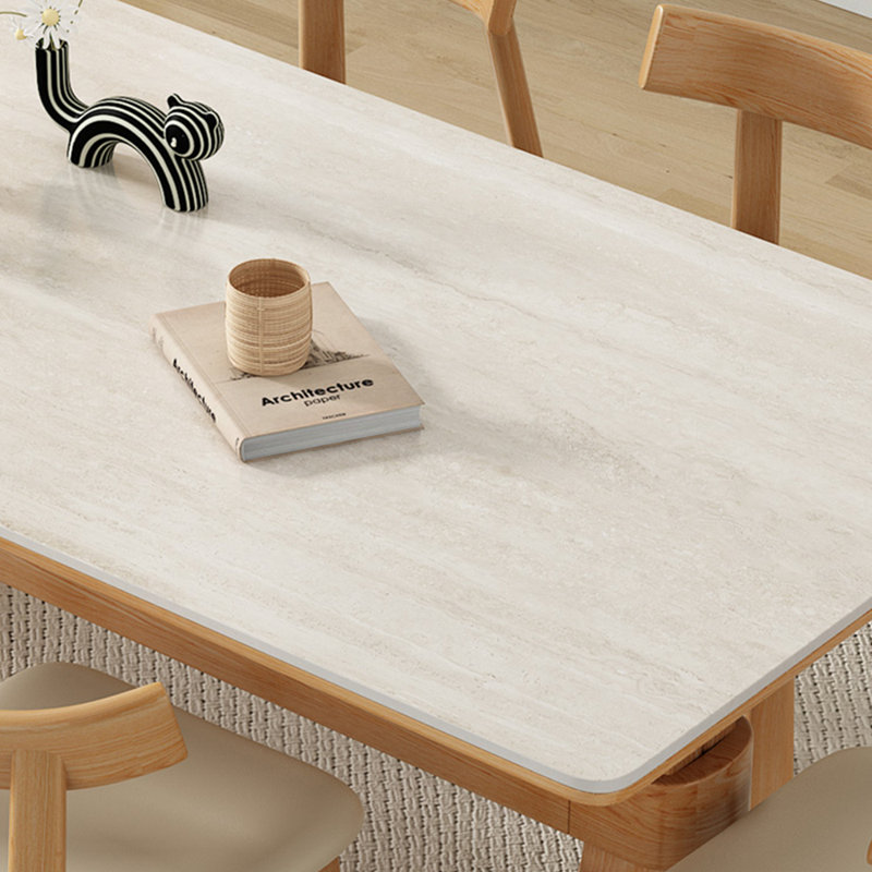 rectangular stone slab dining table, 29.92"H x 70.86"L x 35.43"W