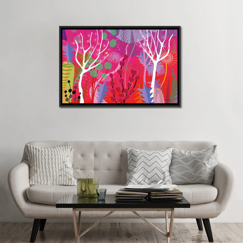 « automne forest », reproduction d’impression sur toile, H 18 po x l 26 po x P 1,5 po, Toile avec cadre noir, Pas de tapis