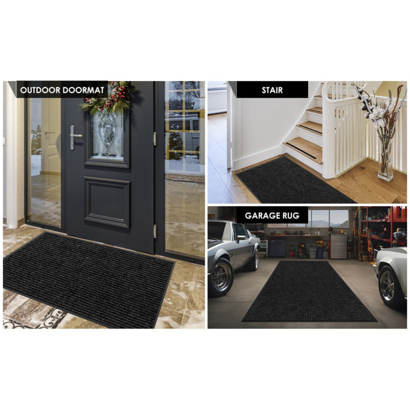 Tapis d'entrée noir pour l'extérieur, L 24 po x L 36 po