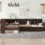 Lit plateforme en L avec lit gigogne, tiroirs de rangement et tablettes-1098921416