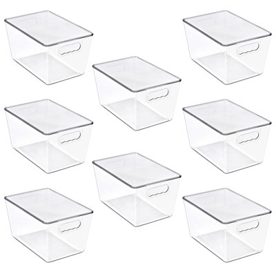Sorbus 8 Pack Clear Stackable Storage Containers with Lids for Kitchen, Pantry,Cabinet Organization, Large