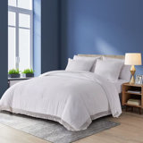  Ensemble d'édredon 3 pièces en microfibre blanche