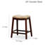 Tabouret de selle à hauteur de comptoir de 24 po en cuir gris et noir - siège profilé pour un confort accru dans la salle à manger, coussin moelleux, cuisine idéale ou bar