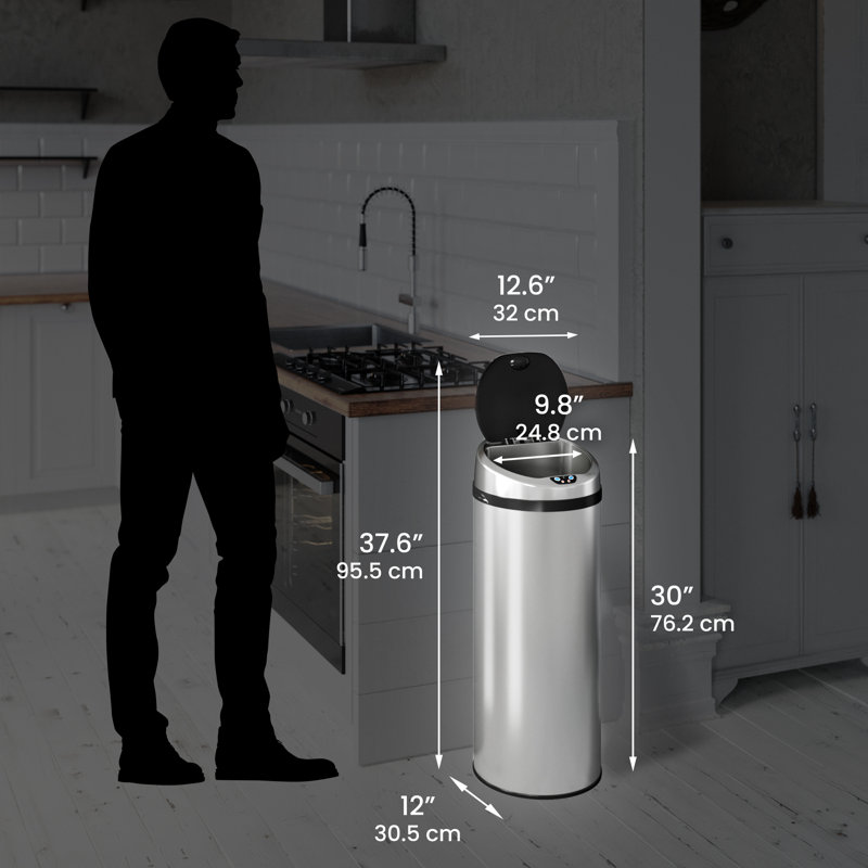 Poubelle à capteur de mouvement en acier inoxydable 13 gallons Erlandson
