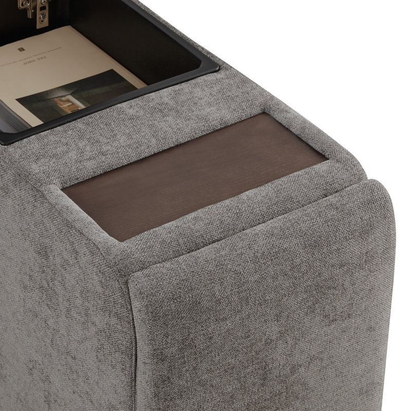 Console de rangement avec porte-gobelets Winfree, Gris fossile