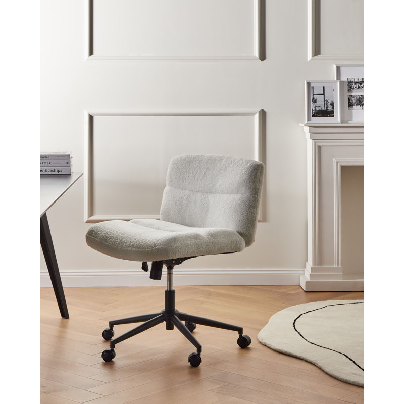 Boucle Office Chair, White