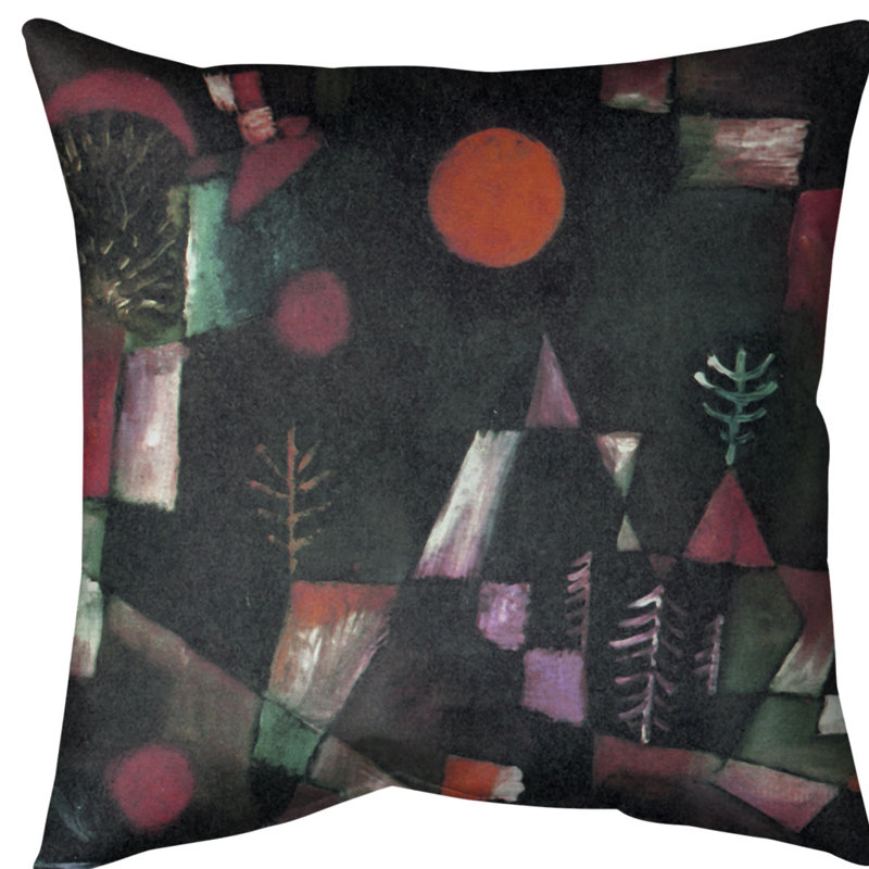 Coussin euro full moon, Duvet synthétique, Rouge, Polyester filé