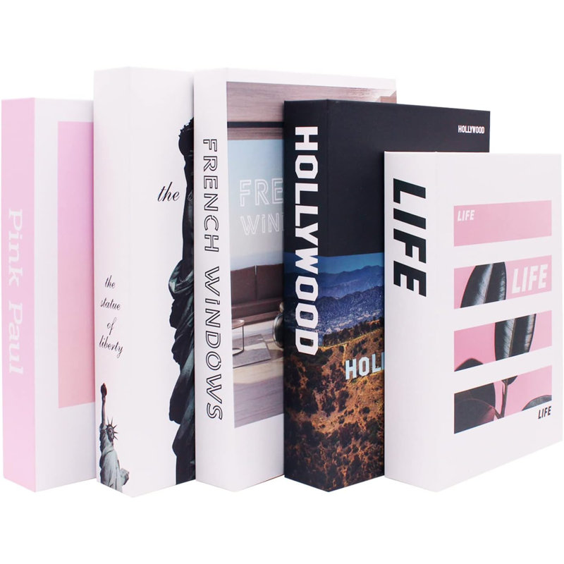 Faux livres de créateurs pour décoration, livres décoratifs roses pour la décoration intérieure