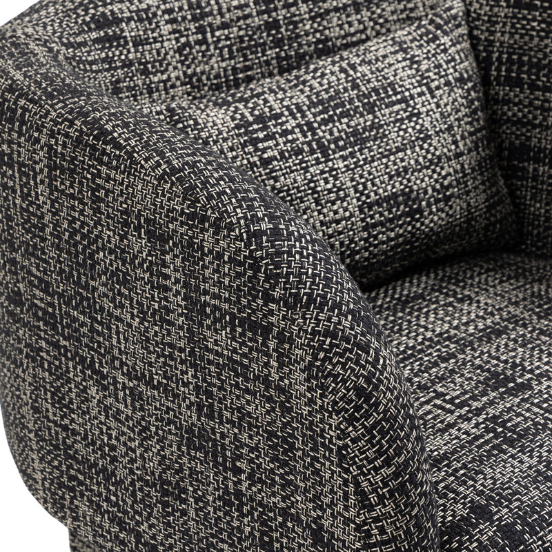 Hinderikus Upholstered Armchair, Black Weaved Fabric