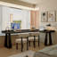 Bureau en bois massif noir en forme de L + fer-538557671-538557672