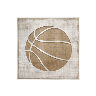«Rustic Basketball Silhouette Shape Sports Team Ball» par Natalie Carpentieri - impression sur panneau de fibres à densité moyenne