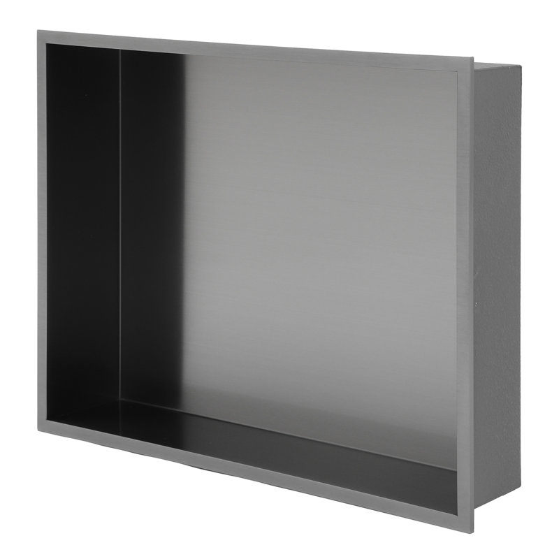 19" X 15" Stainless Steel Shower Niche, Gunmetal Black