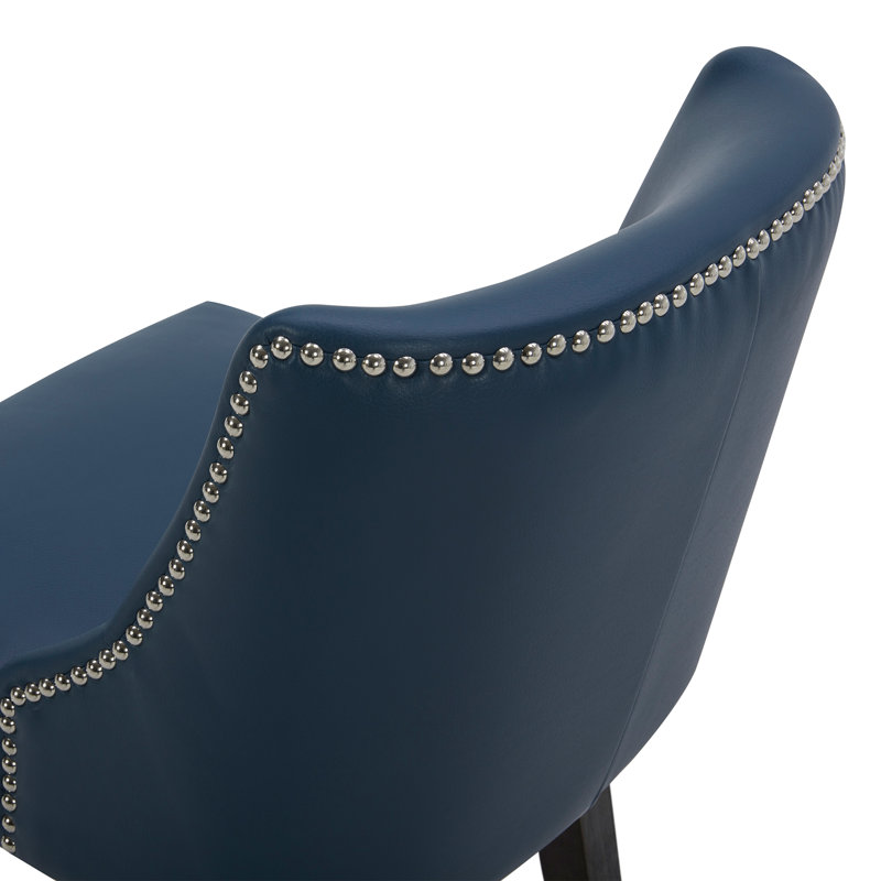 Arvelle Swivel Counter & Bar Stool, Blue Pebbled Faux Leather, Bar Stool (30" Seat Height)
