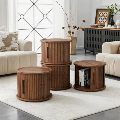 Ensemble de table basse ronde 4 pièces