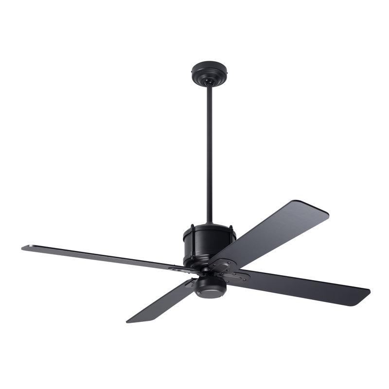 Industry Downrod Ceiling Fan, Black, Wall/Remote Combo Control, Dark Bronze