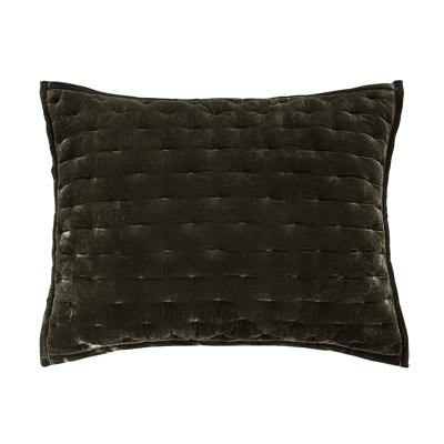 Stella Solid Quilted Faux Silk Velvet Romantic Western Decorative Pillow Sham
