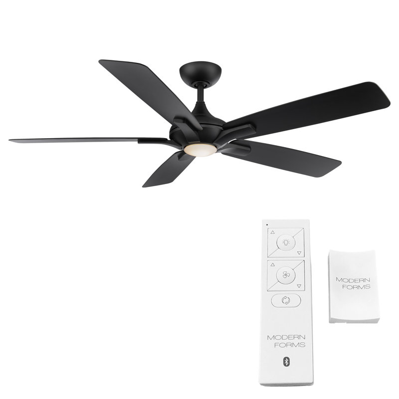 Mykonos 5 - Blade Smart Ceiling Fan with Remote Control and LED Light Kit Included, Works With Alexa and iOS / Android App
