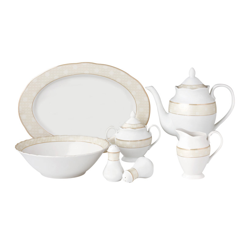 Porcelain China Dinnerware Set 57 Piece - Service for 8