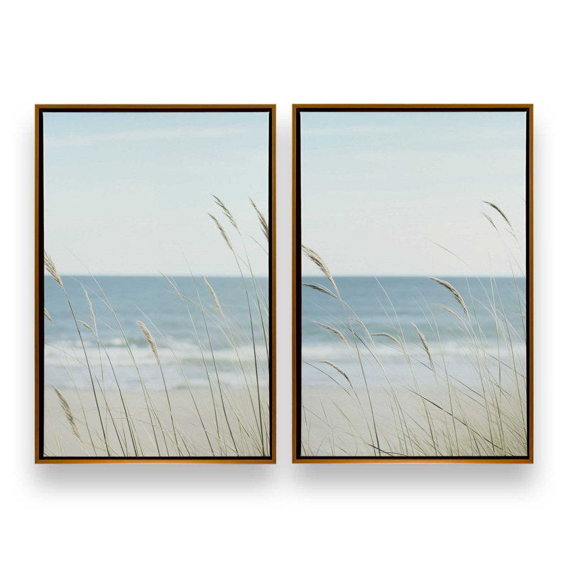 «Ocean Lullaby», ensemble de 2 toiles encadrées, H 18,75 po x l 25,5 po x P 1,75 po, Cadre flottant noir satiné