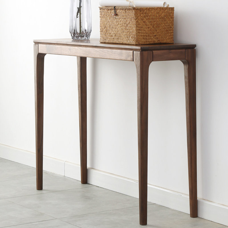 American style simple brown console table, 33.5" H x 43.3" W x 9.8" D