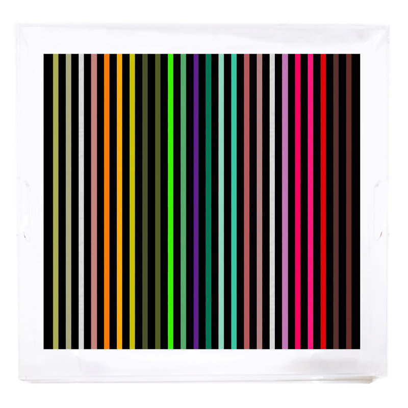 Plateau décoratif carré en acrylique noir Spectrum of Reality