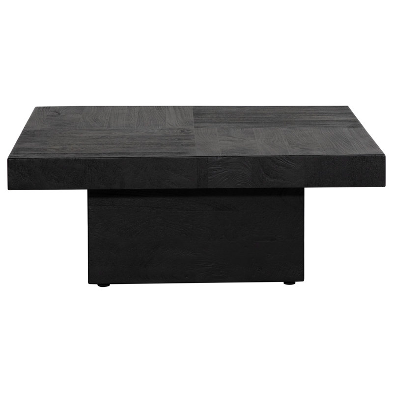 Sereno 40" Black Mango Wood Square Coffee Table