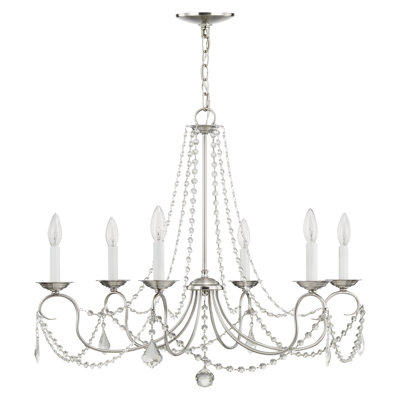 Fabio 6 - Light Steel Dimmable Chandelier