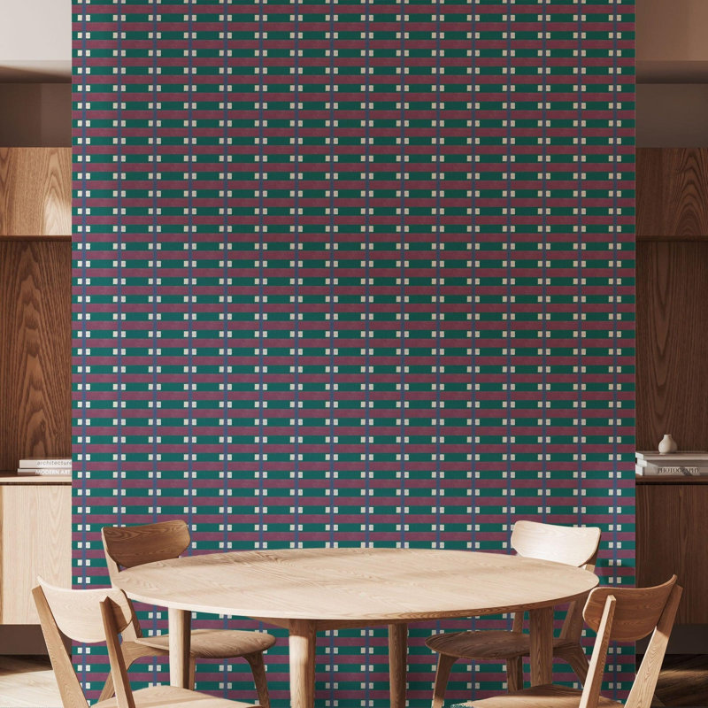 Lowcountry Sweetgrass Wallpaper, Non-Pasted, Plum Peacock, Faux Grasscloth