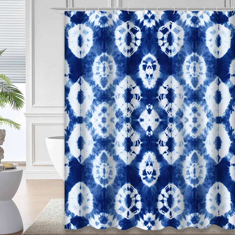 Rideau de douche à 12 crochets de couleur bleu marine, L 72 po x l 72 po
