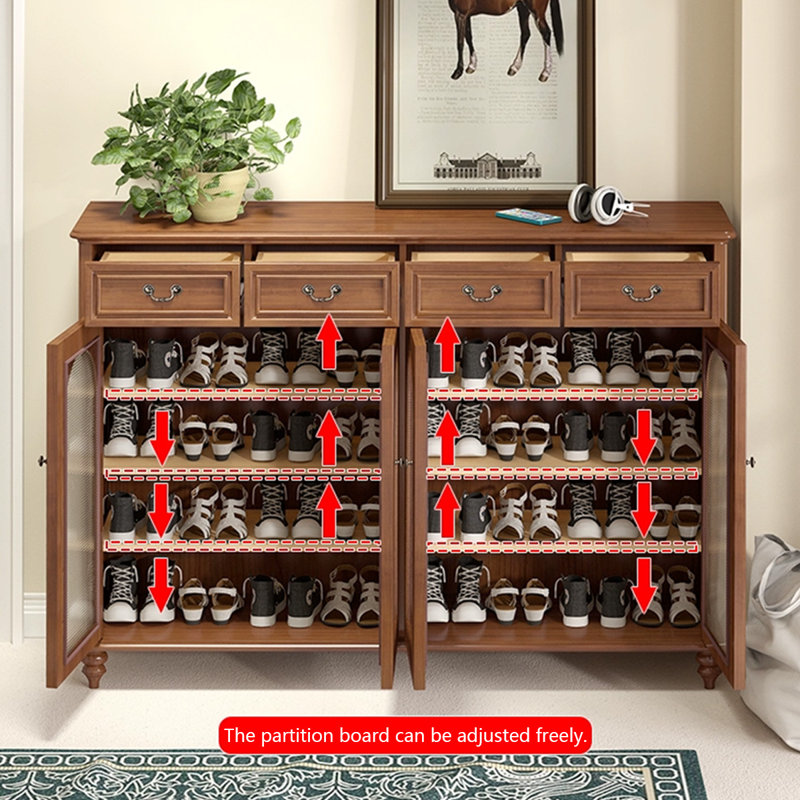 Walnut Solid Wood Shoe Storage Bench