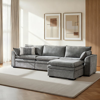 Canapé modulaire surdimensionné 4 pièces à double coussin de 121 po Wolff