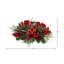 Holiday Candle Holder with Evergreen and Ornaments