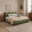Très grand lit plateforme tapissier très grand avec dossier rembourré surdimensionné et structure en bois massif, convient à plusieurs hauteurs de matelas, vert-579733716-769927968