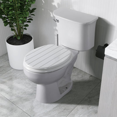 Wooden Toilet Seat, Antibacterial Adjustable Hinges, Fits Never Slips For Bathroom, Classic