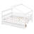 Full Size Wooden House Bed With Two Drawers, White-1547952139