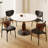 White&Walnut Round Sintered Stone Dining table-1942548850