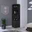 Armoire 8 tablettes à 2 tablettes en noir - idéale pour la vie contemporaine avec tablettes ouvertes