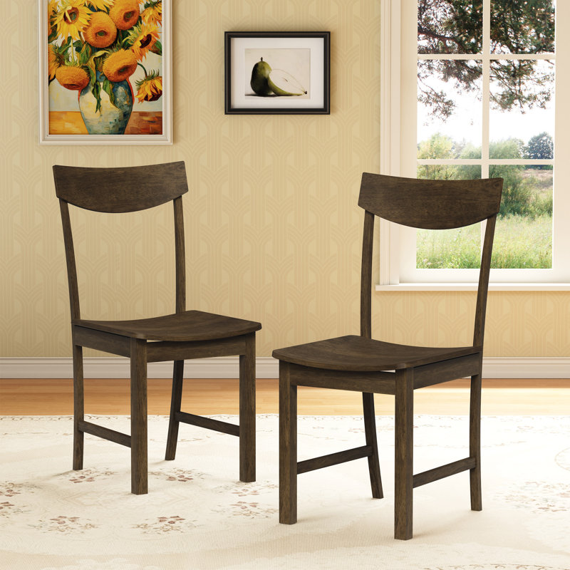Solid Wood Side Chair Dining Chair (set Of 2), Gray