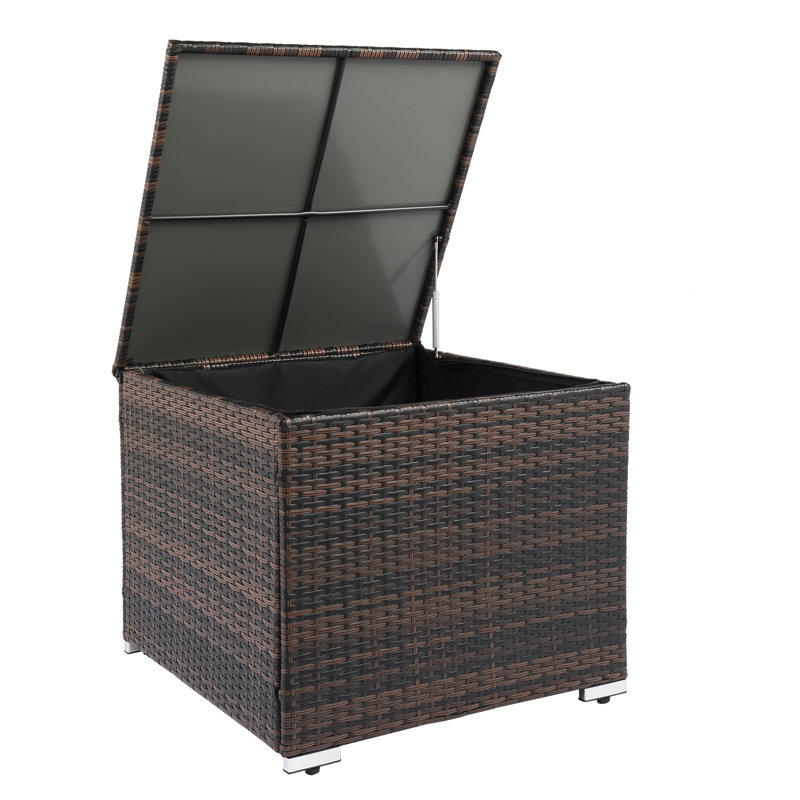 Brown Wicker 60 Gallon Outdoor Storage Deck Box