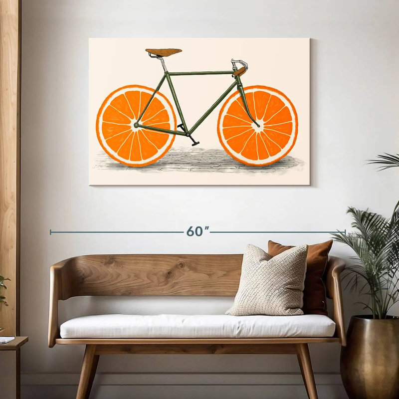 Mehar Zest Orange Wheels, 30" H x 45" W