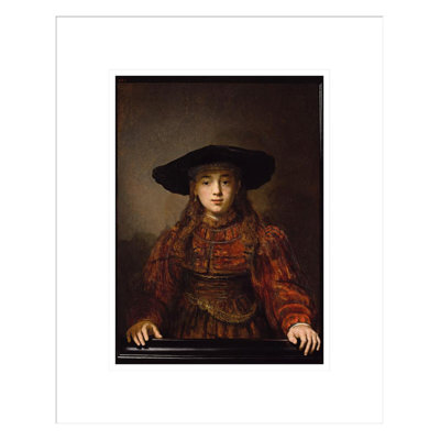 La fille dans un cadre photo par Rembrandt van Rijn - Estampe numérique encadrée