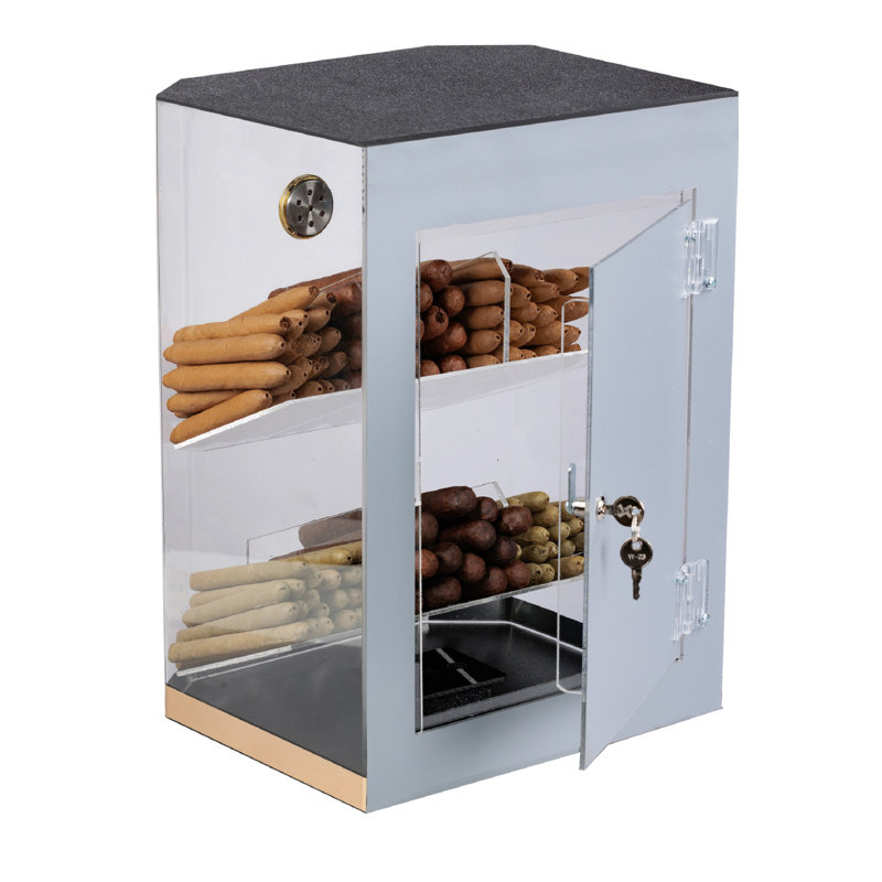 Wood Cigar Humidor, 15.5" H x 12" W x 10" D