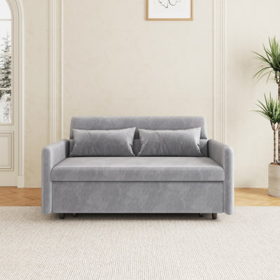 54.09'' Velvet Reclining Sleeper Sofa
