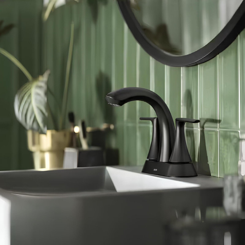 Robinet pour salle de bain à poignée double 4 po Findlay, Matte Black