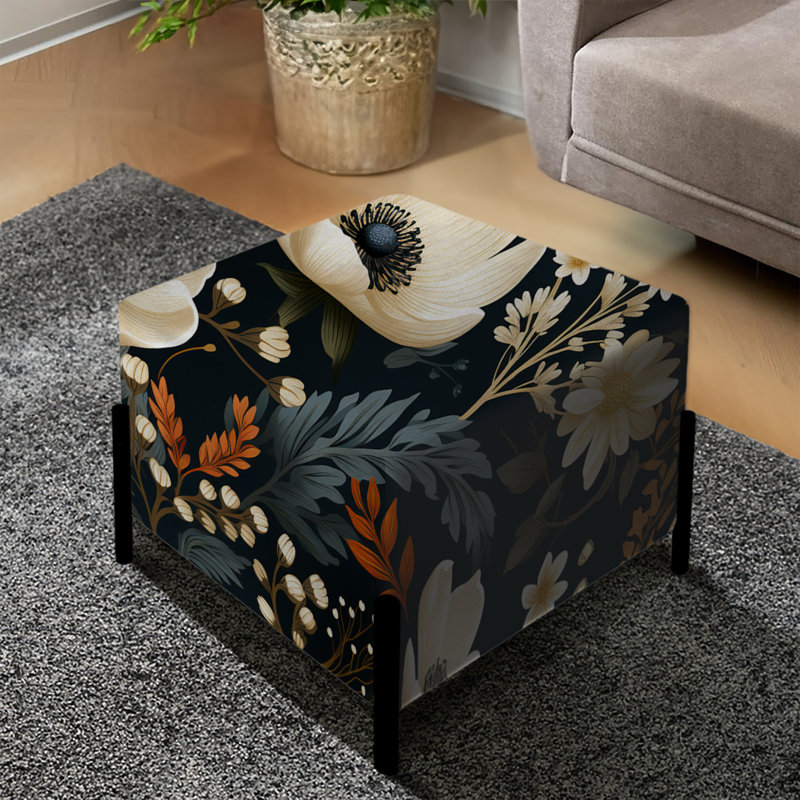 Paradis floral rétro beige classique rétro - repose-pieds carré floral