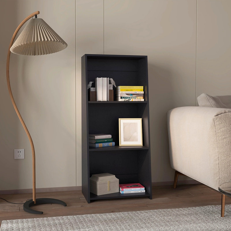 Bibliothèque avec trois tablettes, Noir