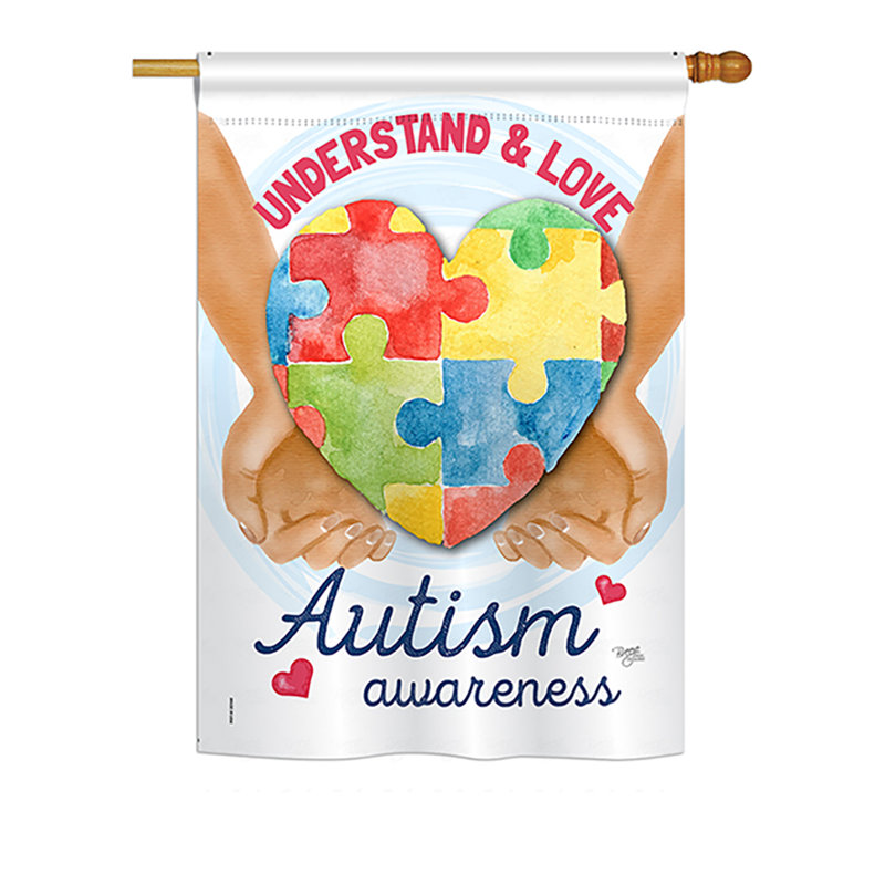 Tdah de conscience inspirée en polyester 2 côtés 40 x 28 po drapeau maison