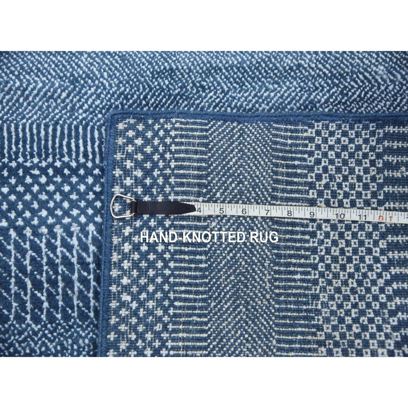 Tapis de couloir 2 pi 9 po x 11 pi 4 po bleu sarcelle, Gabbeh en laine tissée dense et soie noué à la main de style oriental 09816E6CCEC34B34947E9A7609188A16